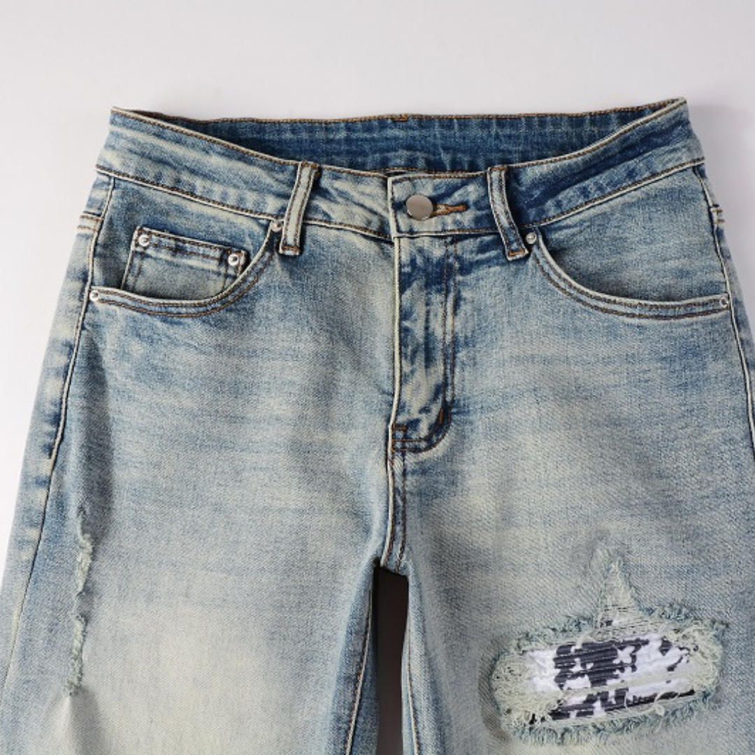 Jean à patch camouflage dégradé Amr