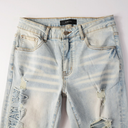 Jean bleu à logo Amr