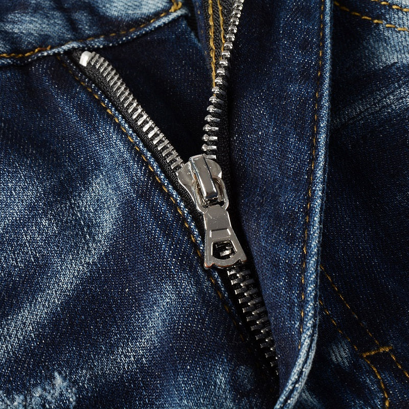 Jean bleu Amr Paint Drip