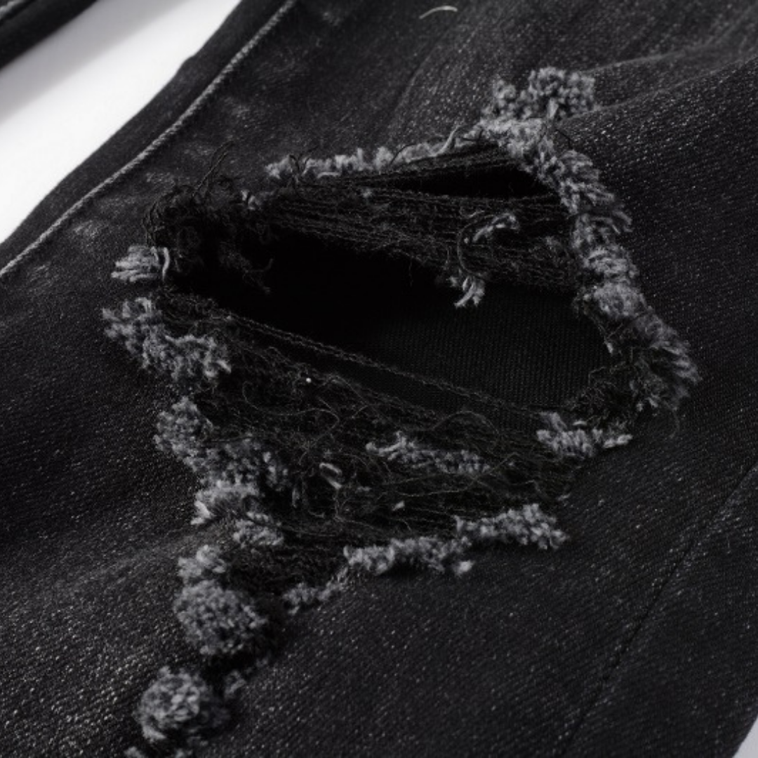 Jean noir délavé Amr Paint Drip