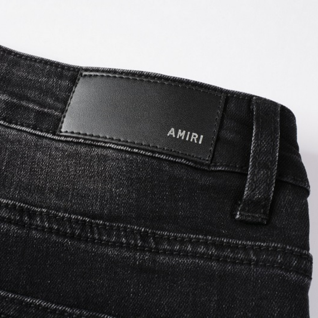 Jean noir délavé Amr Paint Drip