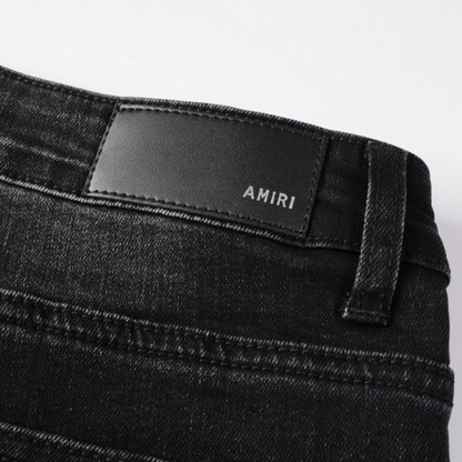 Jean noir délavé Amr Paint Drip