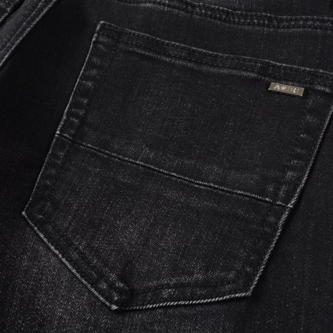 Jean noir délavé Amr Paint Drip