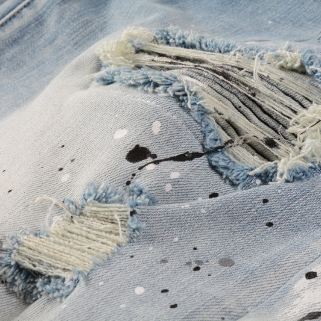 Jean Amr à effet peinture dégoulinante