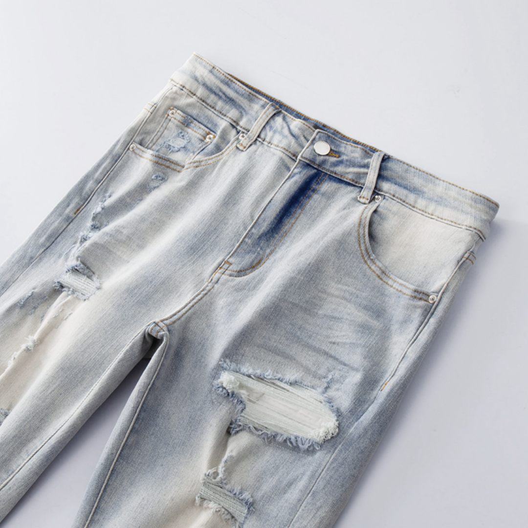 Jean bleu déchiré Amr Patch