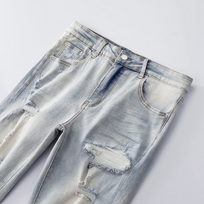 Jean bleu déchiré Amr Patch