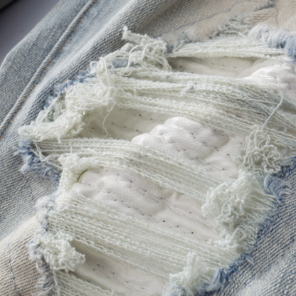 Jean bleu déchiré Amr Patch