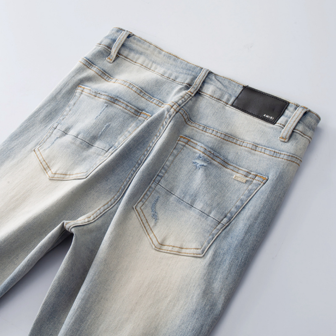 Jean bleu déchiré Amr Patch