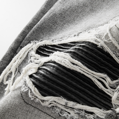 Jean gris déchiré Amr Patch