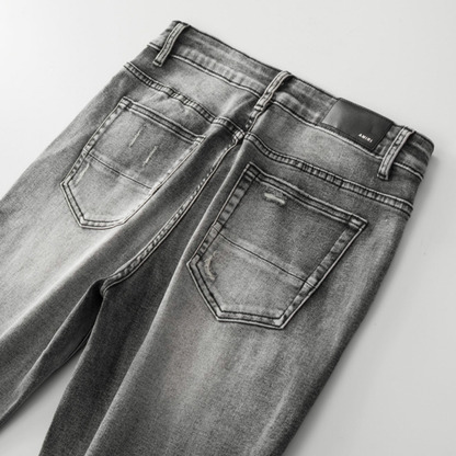 Jean gris déchiré Amr Patch