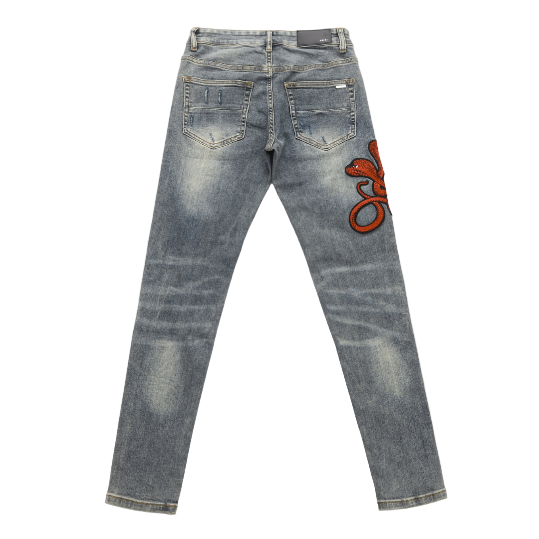 Jean gris Amr Red Snake