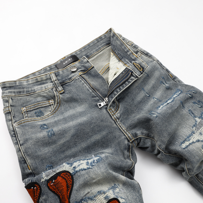 Jean gris Amr Red Snake