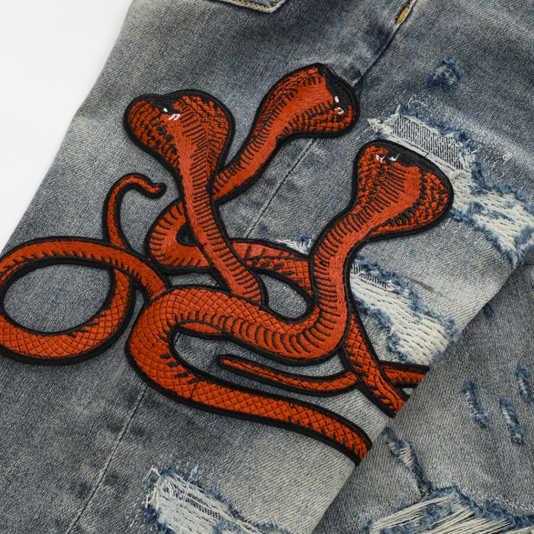 Jean gris Amr Red Snake
