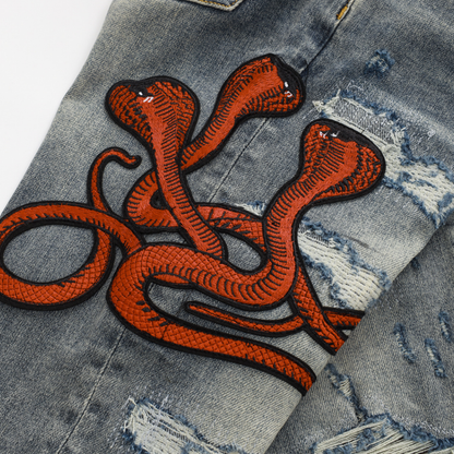 Jean gris Amr Red Snake