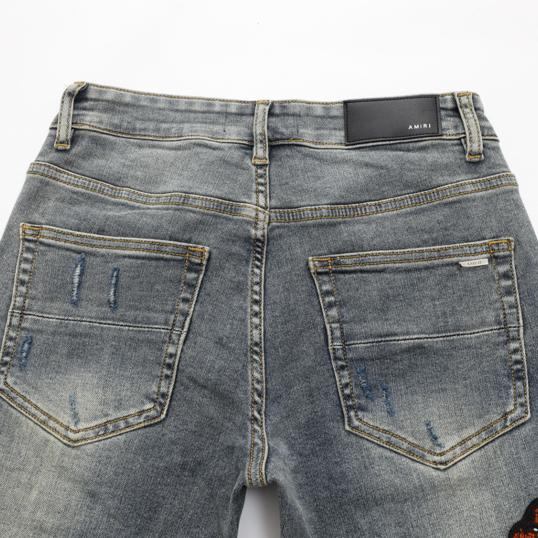 Jean gris Amr Red Snake