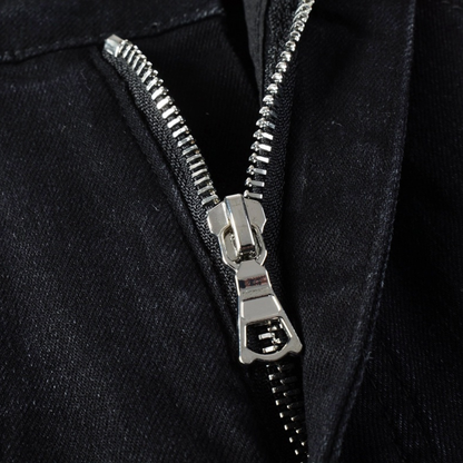 Jean noir à patchs déchirés Amr