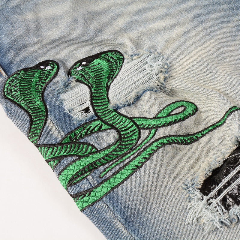 Jean bleu serpent Amr