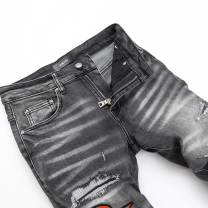 Jean gris à logo Amr Staggered