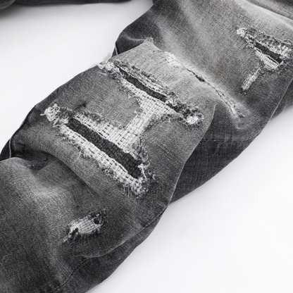 Jean gris à logo Amr Staggered