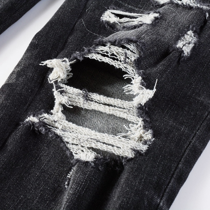 Jean noir à logo décalé Amr