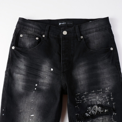 Bandana violette et jean noir