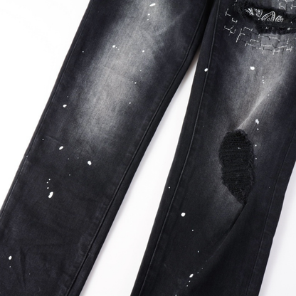 Bandana violette et jean noir