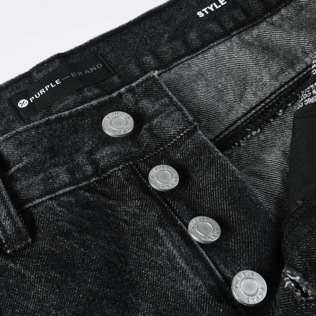 Jeans violets et noirs à losanges