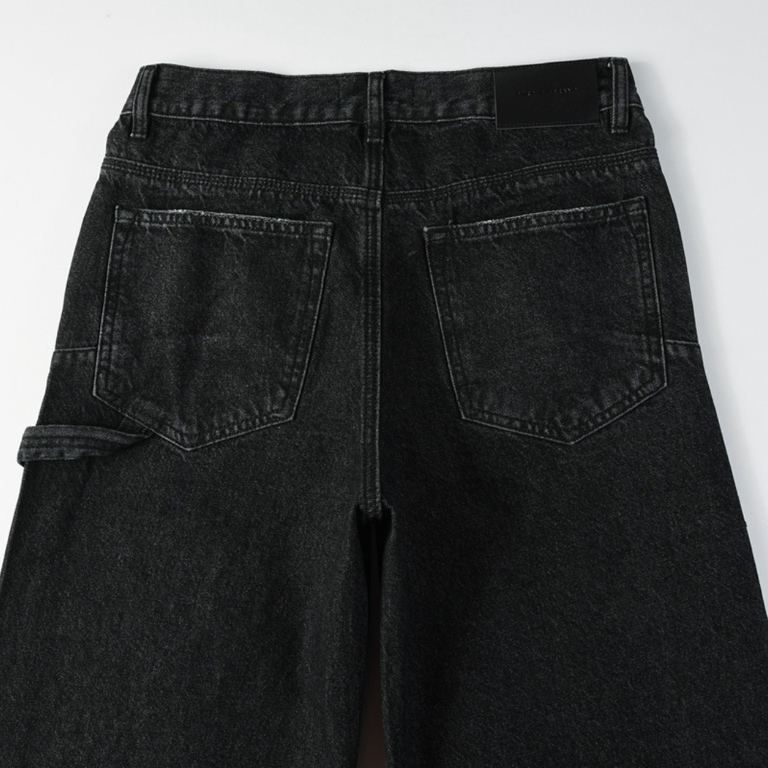 Jeans violets et noirs à losanges