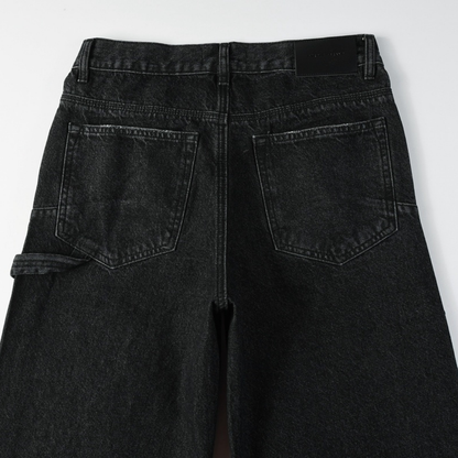 Jeans violets et noirs à losanges