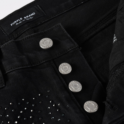 Jeans violets et noirs à losanges