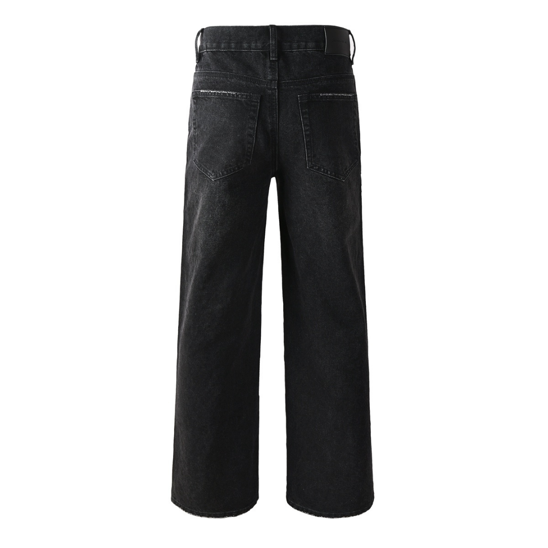 Jeans violets et noirs à losanges