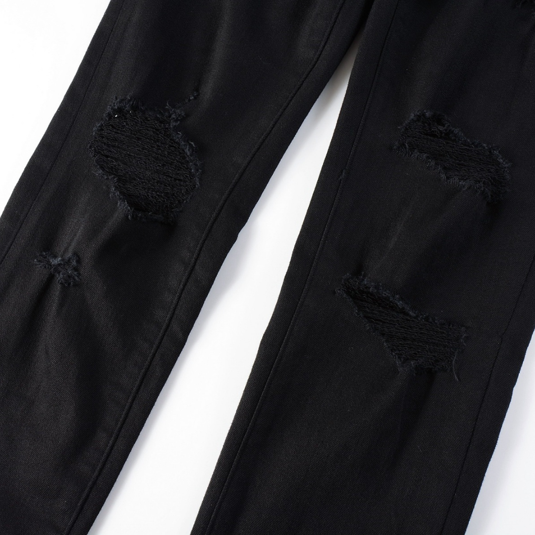 Jean déchiré violet et noir