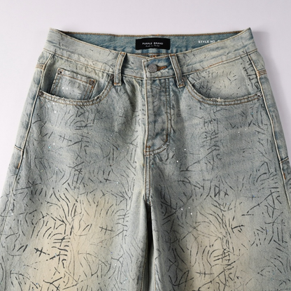 Jean bleu-violet délavé