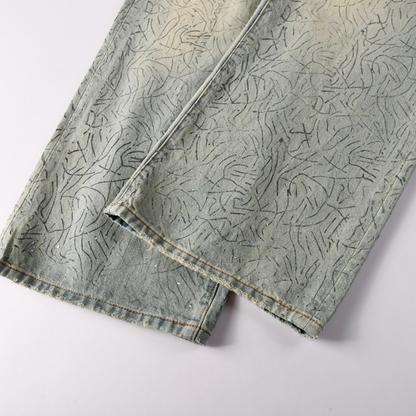 Jean bleu-violet délavé