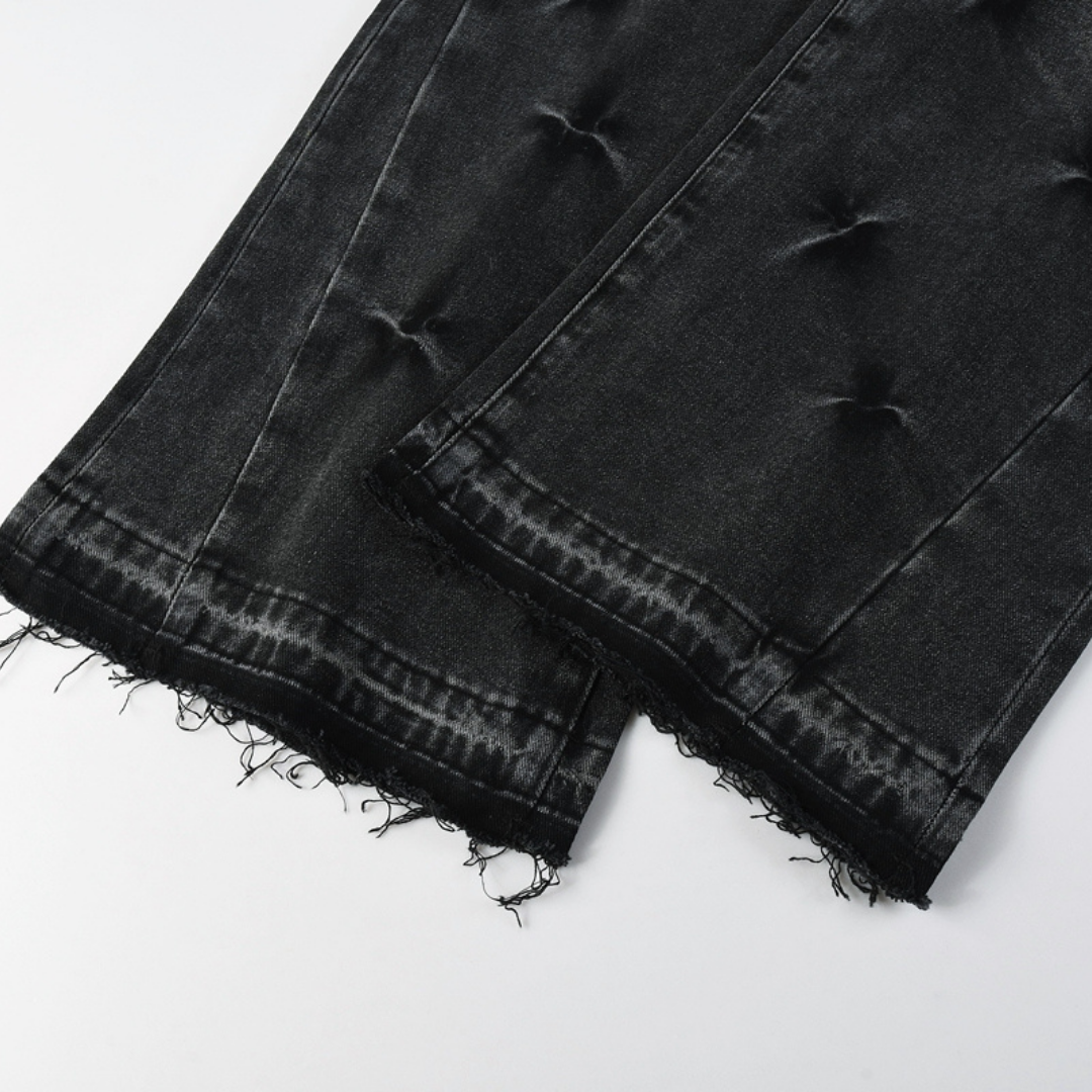 Jean noir évasé violet