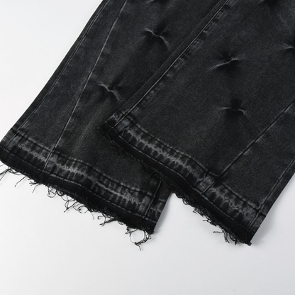 Jean noir évasé violet