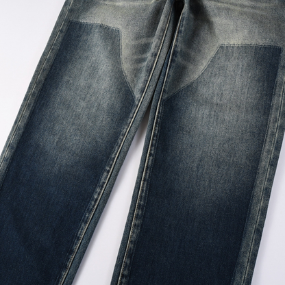 Jean bleu évasé violet