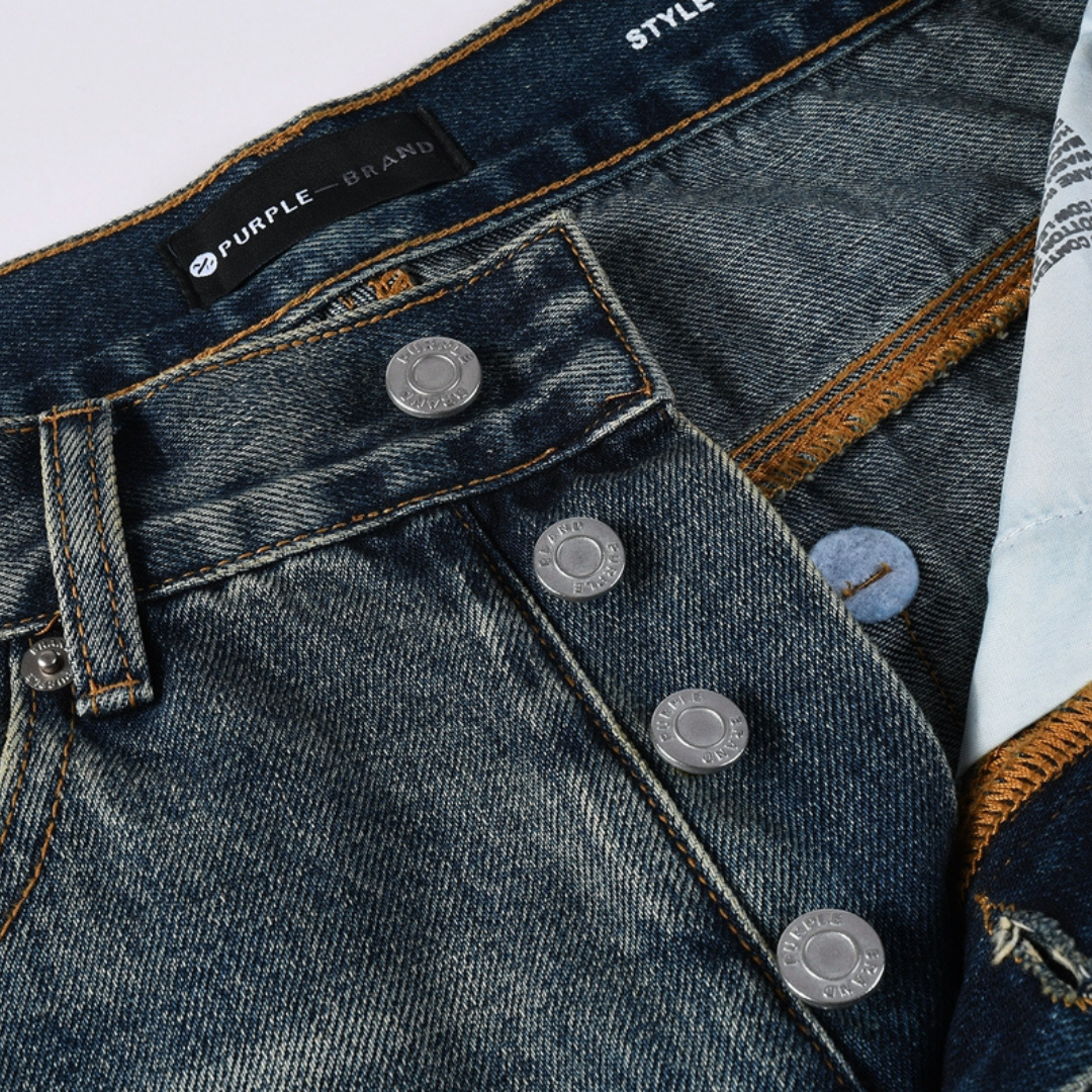 Jean bleu évasé violet