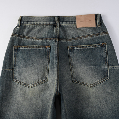 Jean bleu évasé violet