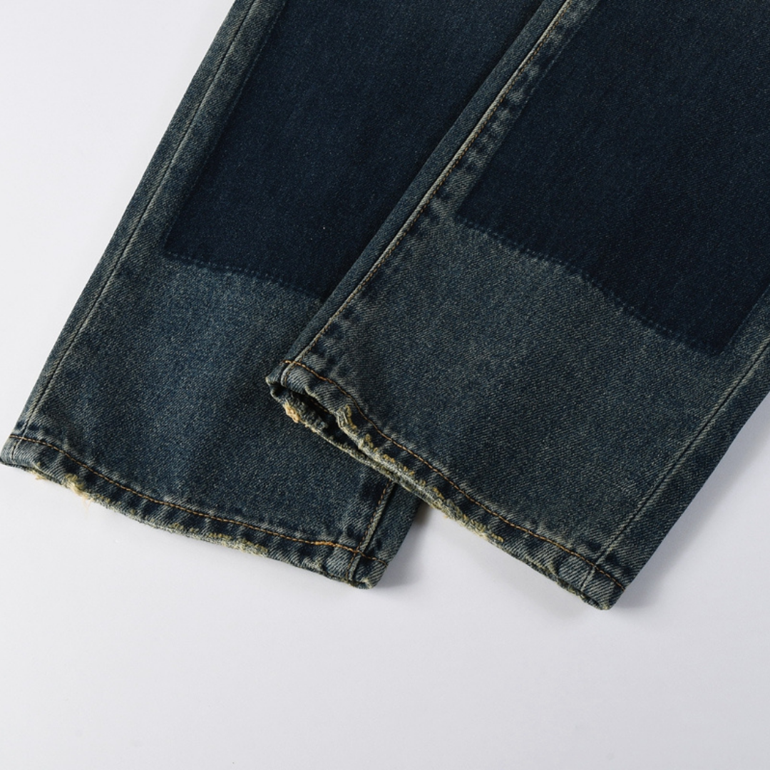 Jean bleu évasé violet