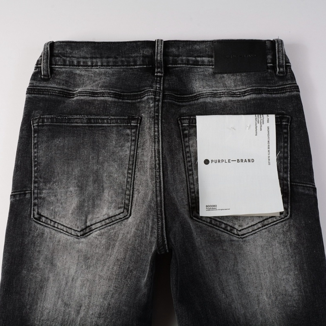 Jean noir à dégradé violet