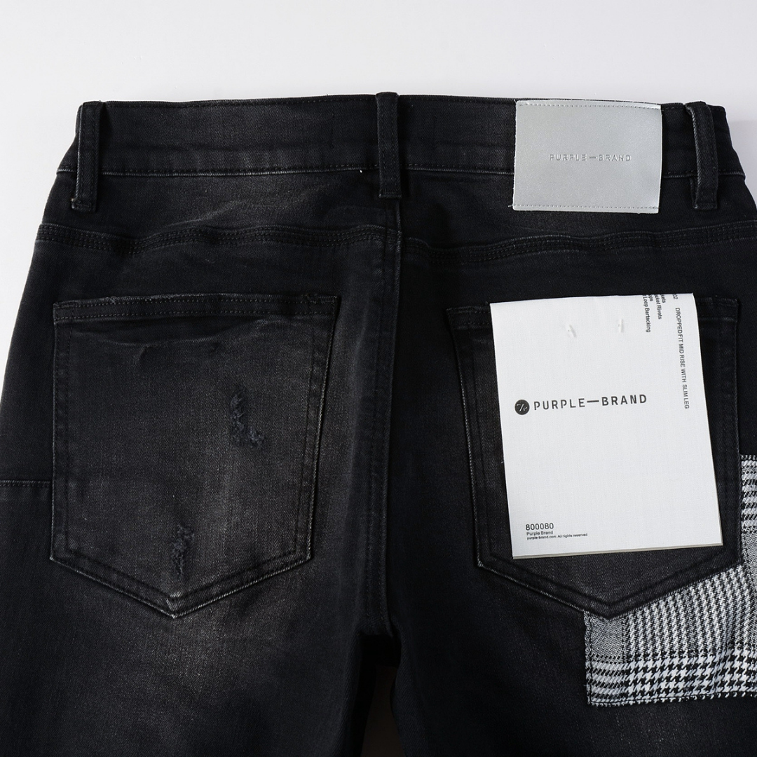 Jean noir à dégradé violet