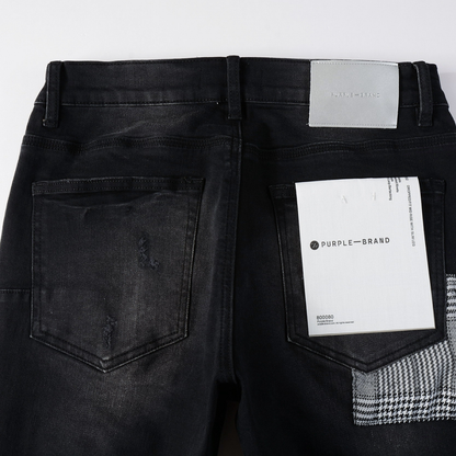 Jean noir à dégradé violet