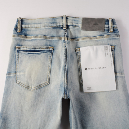 Jean bleu clair à dégradé violet