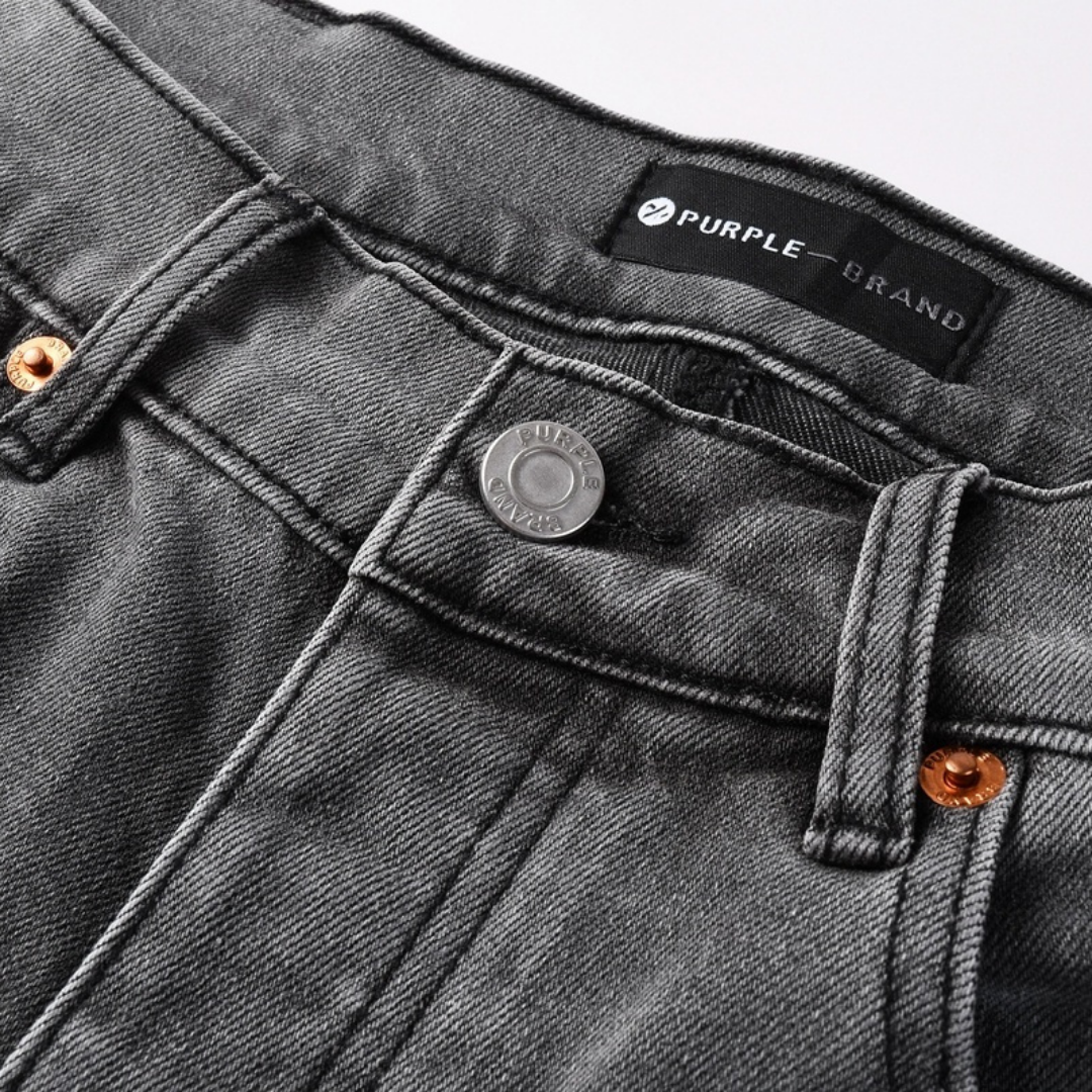 Jeans violets gris à losanges