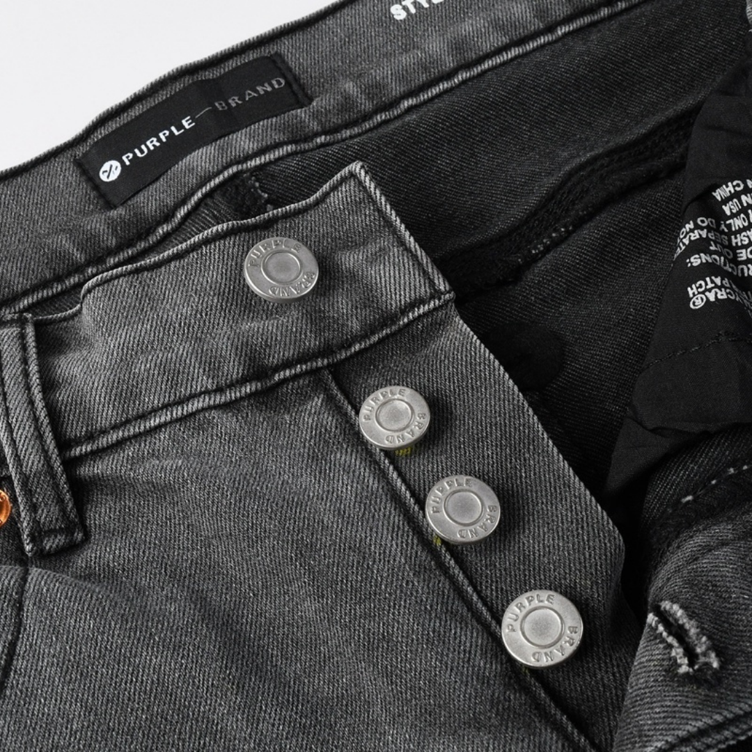 Jeans violets gris à losanges