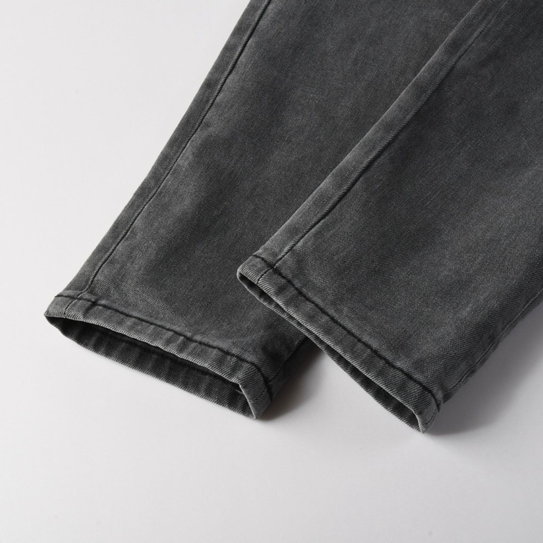 Jeans violets gris à losanges