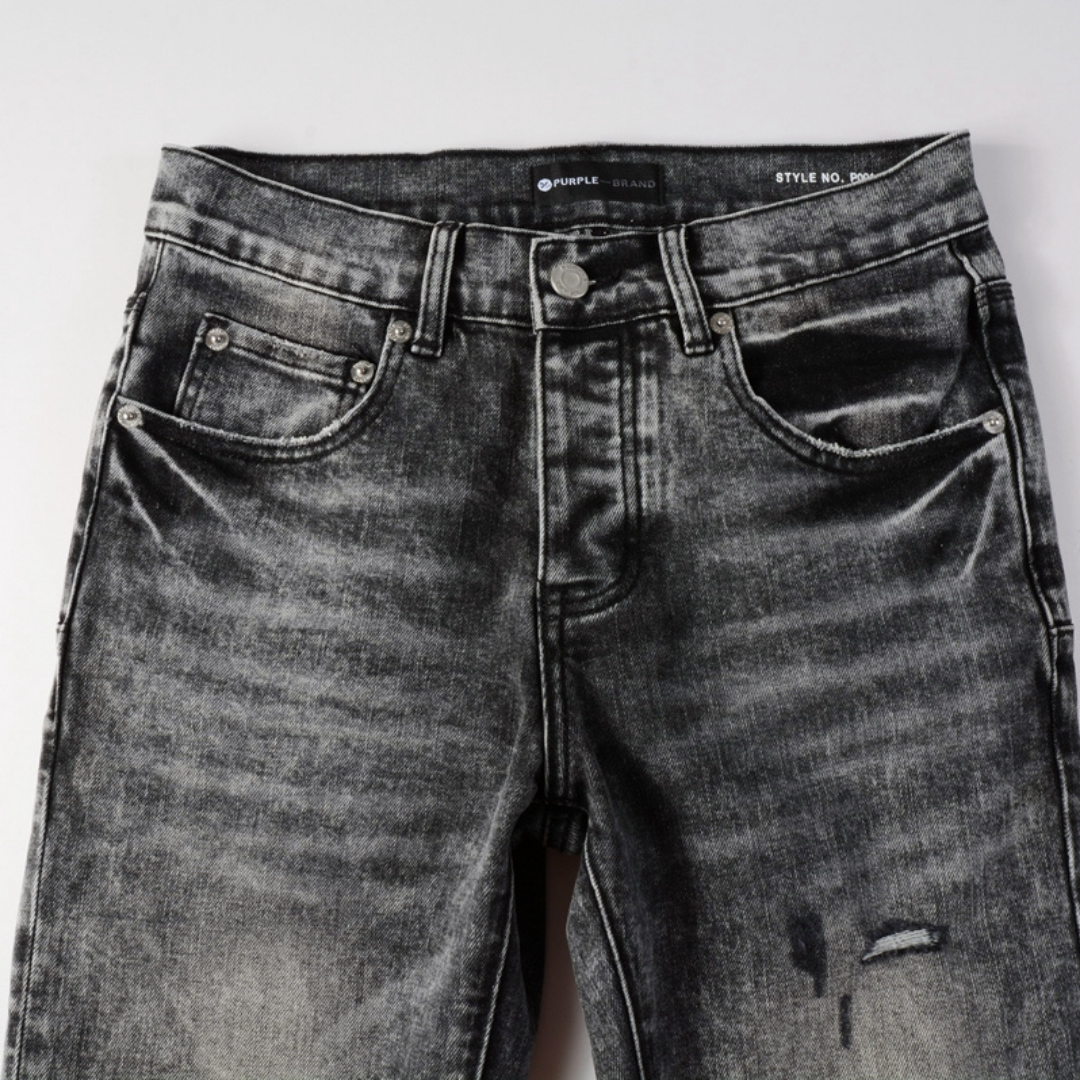 Jean déchiré gris-violet