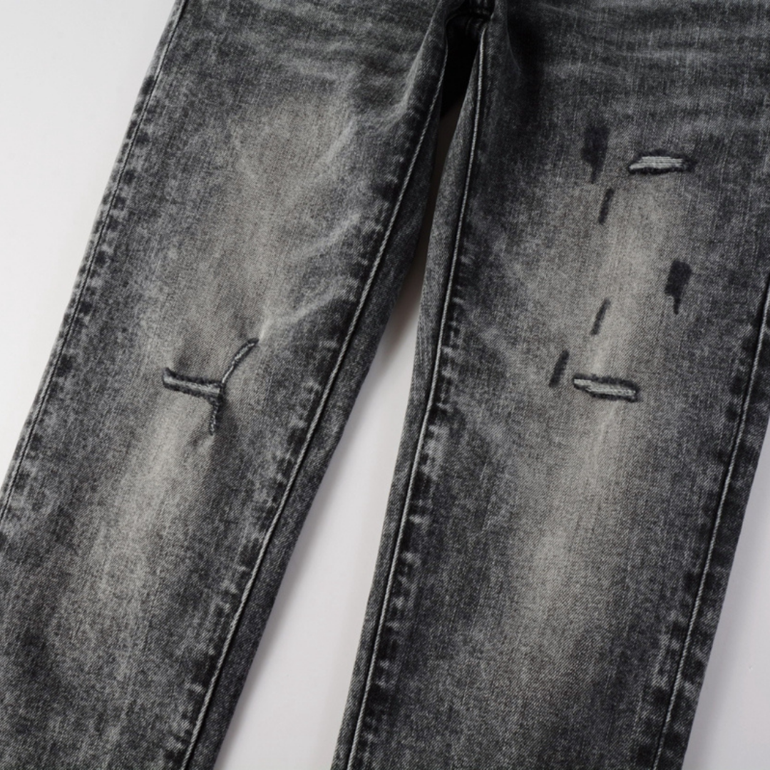 Jean déchiré gris-violet