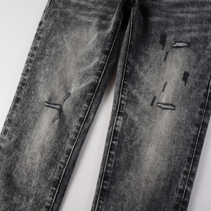 Jean déchiré gris-violet